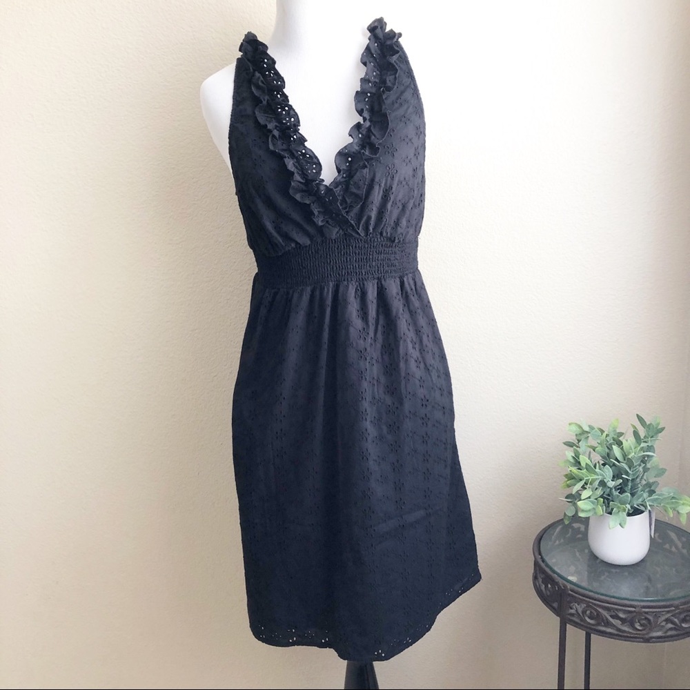 Old Navy black eyelet ruffle dress